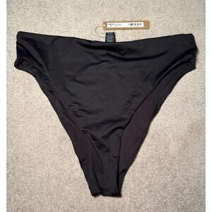 Skims Signature Swim Mid Waist Bottom Color ONYX Size L